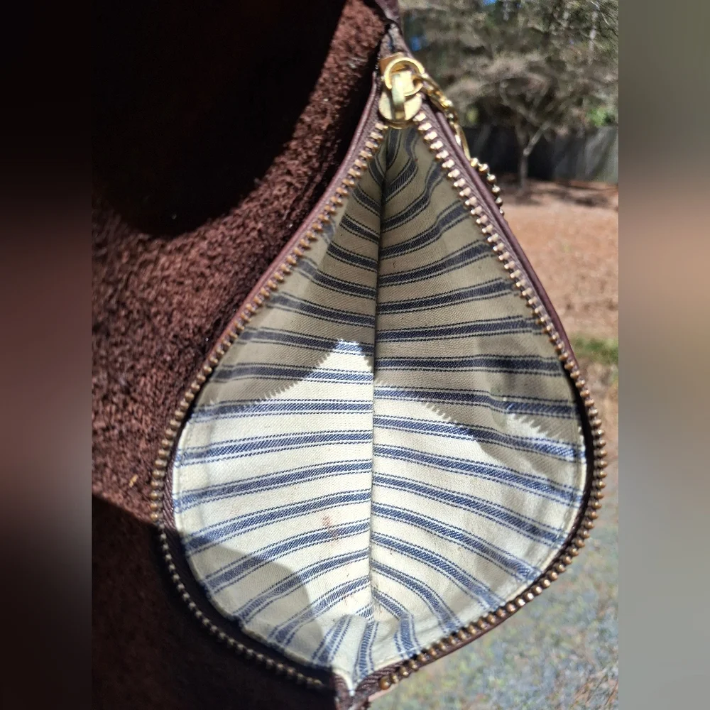 Vintage 90's Coach Brown Glove Tanned Leather Turnlock Case Clutch Pouch #7171 - Picture 10 of 12